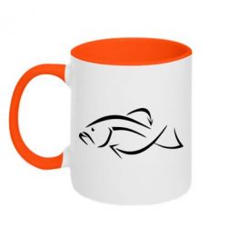 Чашка двокольорова Силуэт рыбы