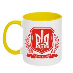 Чашка двокольорова Слава Україні (вінок) - PrintSalon