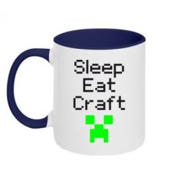 Чашка двухцветная 320ml Sleep,eat, craft