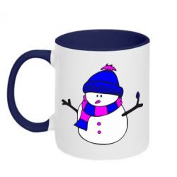 Чашка двокольорова Сніговик