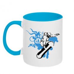 Чашка двухцветная 320ml Сноуборд - PrintSalon