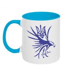 Чашка двухцветная 320ml Сокіл та герб України - PrintSalon