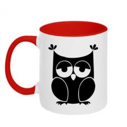 Чашка двухцветная 320ml Сова - PrintSalon