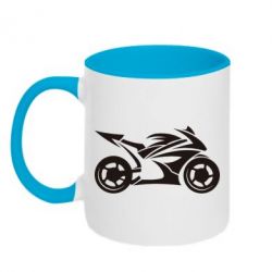 Чашка двухцветная 320ml Спортивный байк - PrintSalon