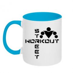 Чашка двухцветная 320ml Street Workout крест - PrintSalon