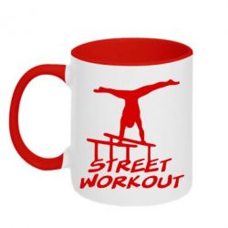 Чашка двухцветная 320ml Street workout - PrintSalon
