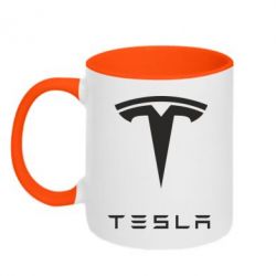 Чашка двухцветная 320ml Tesla Logo - PrintSalon