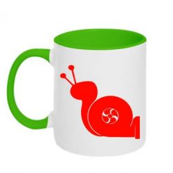 Чашка двухцветная 320ml Турбо-улитка - PrintSalon