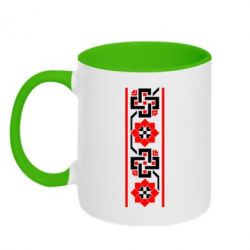 Чашка двухцветная 320ml Украiiнський орнамент - PrintSalon