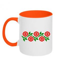 Чашка двокольорова Українська вишивка