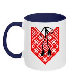 Чашка двухцветная 320ml Вишиванка з зав'язкою - PrintSalon