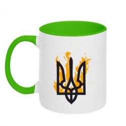 Чашка двухцветная 320ml Вогняний Герб - PrintSalon