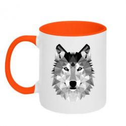 Чашка двухцветная 320ml Wolf Art - PrintSalon