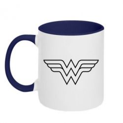 Чашка двухцветная 320ml Wonder Woman Logo - PrintSalon