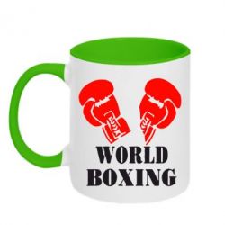 Чашка двухцветная 320ml World Boxing - PrintSalon