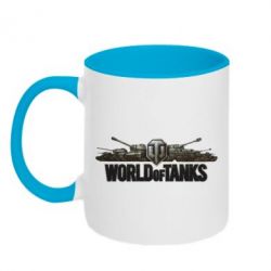 Чашка двухцветная 320ml World Of Tanks 3D Logo - PrintSalon