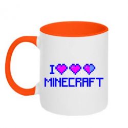 Чашка двокольорова Я люблю Minecraft - PrintSalon