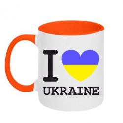Чашка двухцветная 320ml Я люблю Україну - PrintSalon