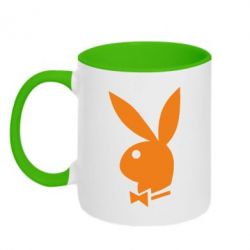 Чашка двухцветная 320ml Заяц Playboy - PrintSalon