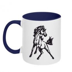 Чашка двухцветная 320ml Жеребец - PrintSalon