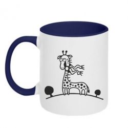 Чашка двухцветная 320ml жираф - PrintSalon