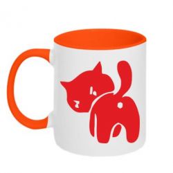 Чашка двухцветная 320ml злой котэ - PrintSalon