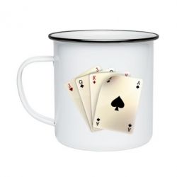 Кружка емальована 4 cards - PrintSalon