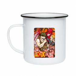 Кружка эмалированная AC DC Art Banner-PrintSalon Кружка эмалированная AC DC Art Banner