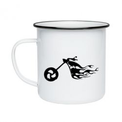 Кружка эмалированная Аццкий байк - PrintSalon
