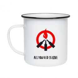 Кружка эмалированная All you need is love (Коктейль Молотова) - PrintSalon