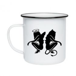 Кружка эмалированная Ангел и Демон - PrintSalon