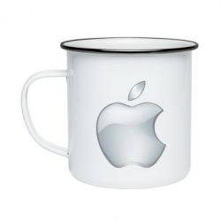 Кружка эмалированная Apple Silver - PrintSalon