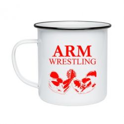 Кружка емальована Arm Wrestling - PrintSalon