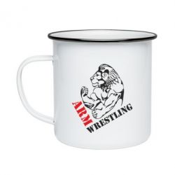 Кружка эмалированная Arm Wrestling - PrintSalon