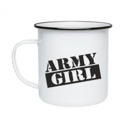 Кружка эмалированная Army girl - PrintSalon