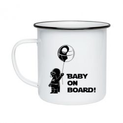 Кружка эмалированная Baby on board 1 - PrintSalon