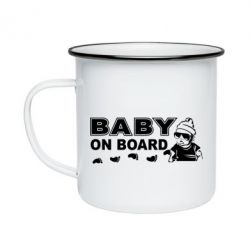 Кружка эмалированная Baby on board - PrintSalon