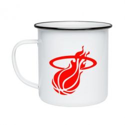 Кружка эмалированная Баскетбольный мяч в кольце - PrintSalon