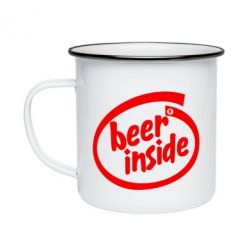 Кружка эмалированная Beer Inside - PrintSalon