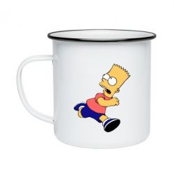 Кружка эмалированная Беги, Барт, беги! - PrintSalon
