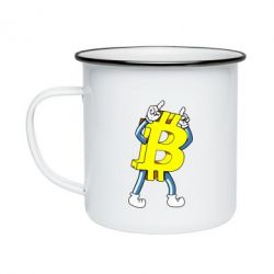 Кружка эмалированная Bitcoin contrast - PrintSalon