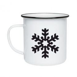 Кружка емальована Велика сніжинка - PrintSalon
