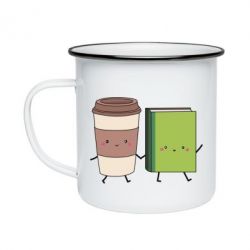 Кружка эмалированная Book & Coffee - PrintSalon