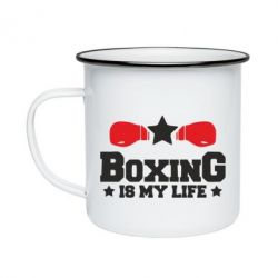 Кружка эмалированная Boxing is my life - PrintSalon