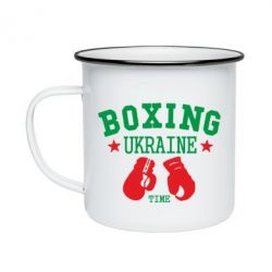 Кружка емальована Boxing Ukraine - PrintSalon