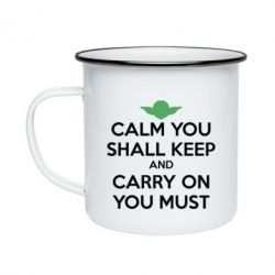 Кружка эмалированная Calm you shall keep - PrintSalon