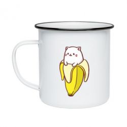 Кружка эмалированная Cat and Banana - PrintSalon