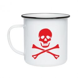 Кружка эмалированная Череп и кости - PrintSalon