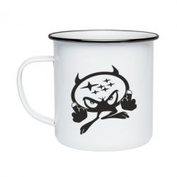 Кружка эмалированная Чертик Subaru - PrintSalon