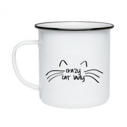 Кружка эмалированная Crazy Cat Lady - PrintSalon